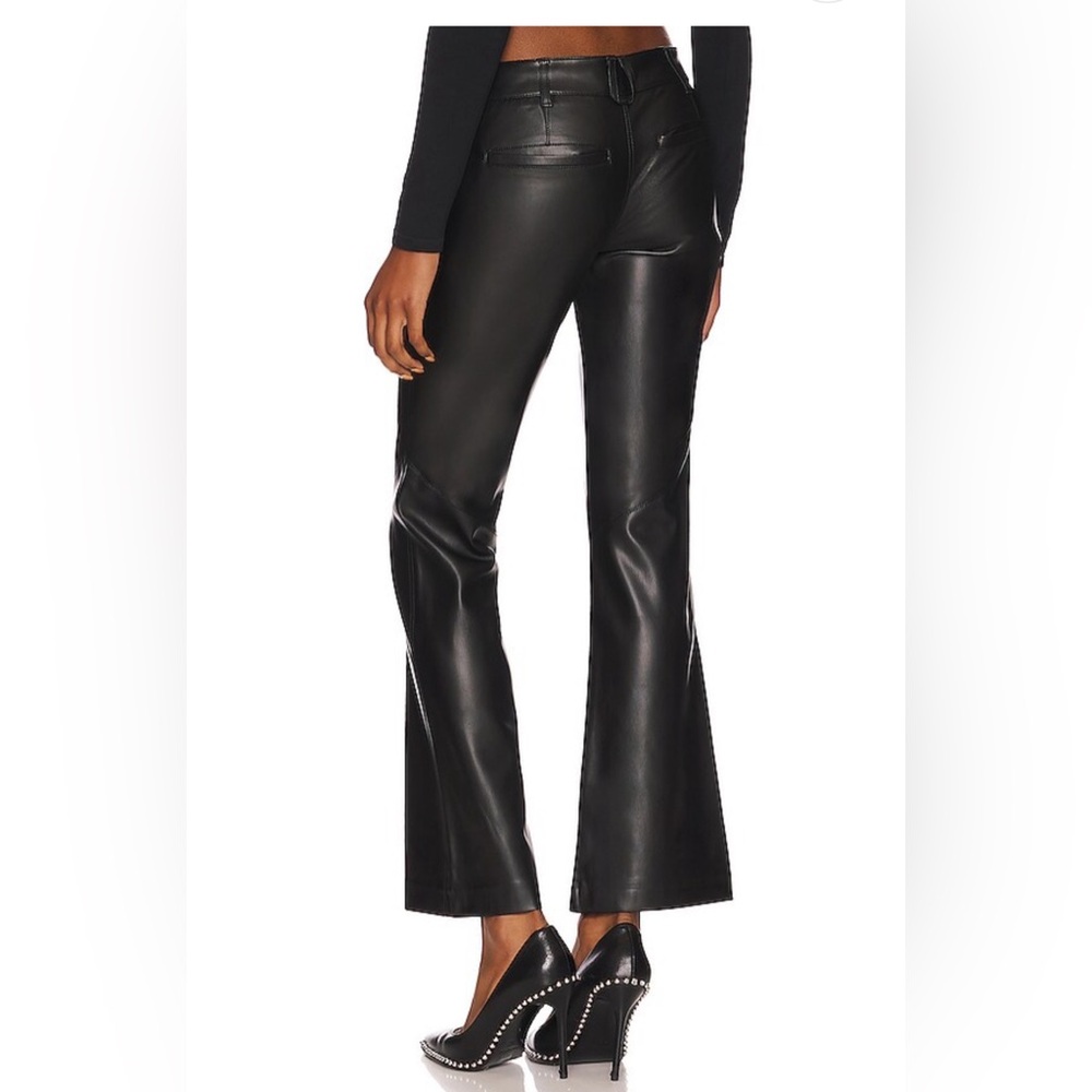NWOT Free People Love Language Low Rise Vegan Leather Pant. Black. Size:8